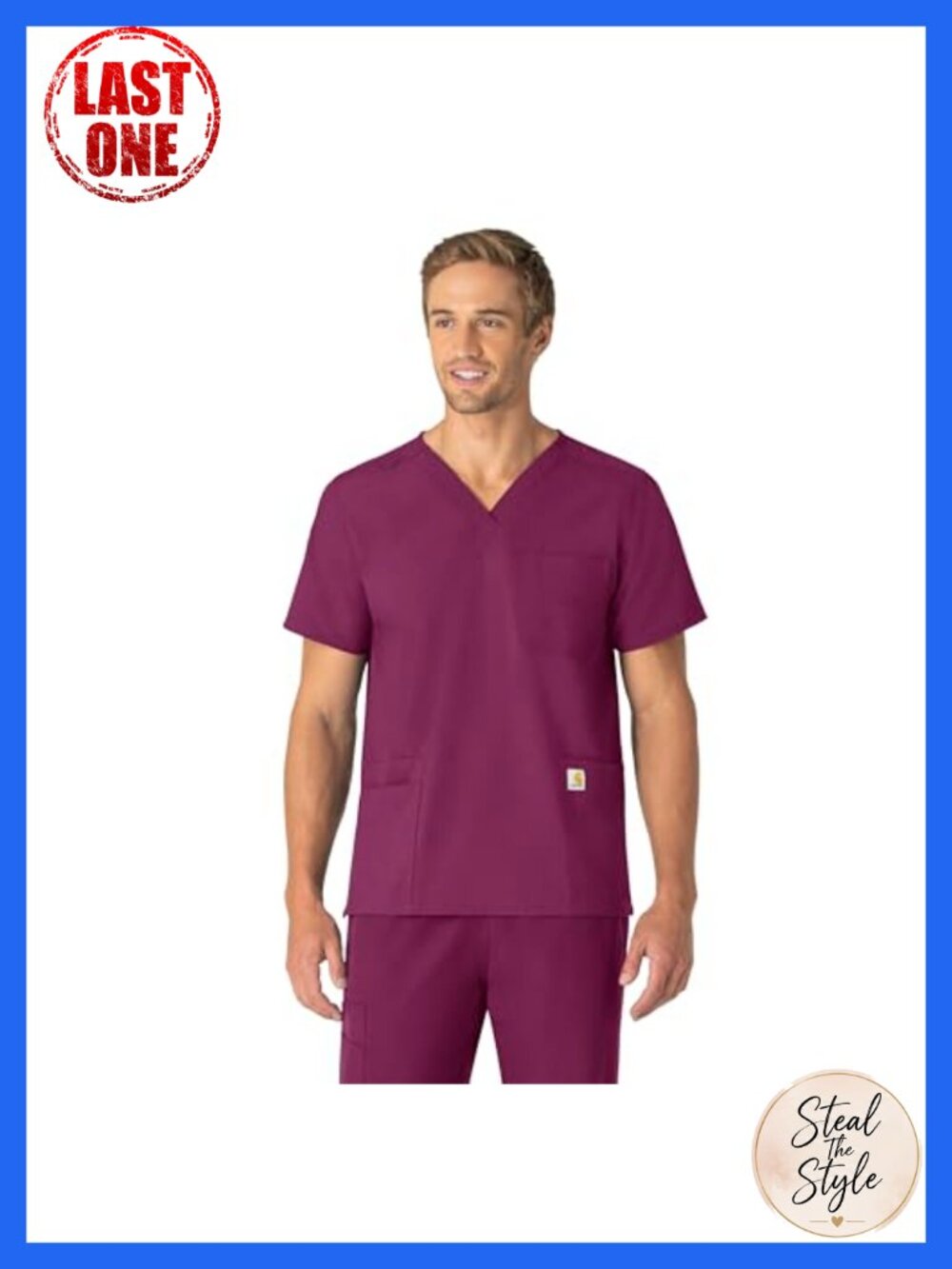Unisex V-Neck Scrub Top 6 Pockets Stretch Medical Workwear